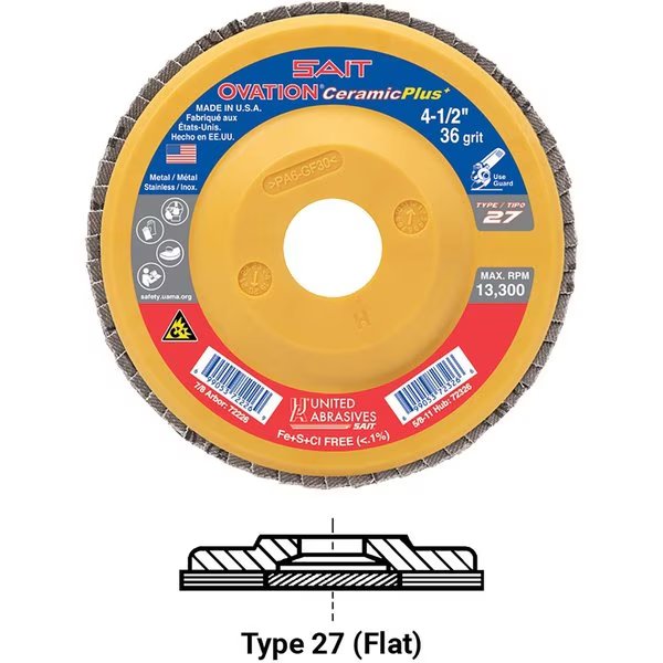 United Abrasives - Sait Ovation Attacker Flap Disc T27 5